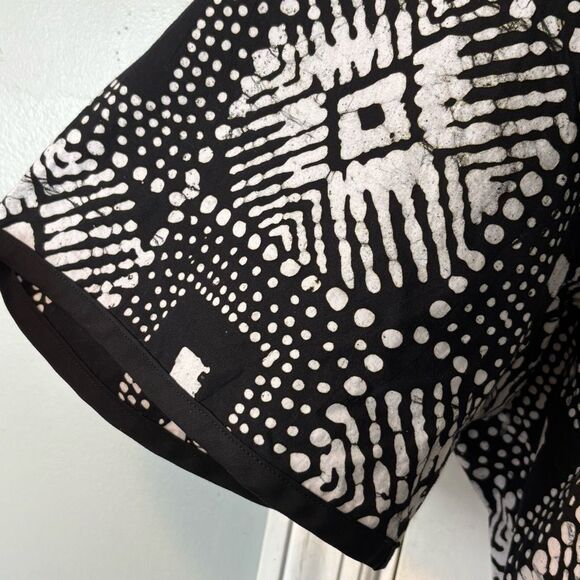 IF UDARE ARTS art to wear one size black & white artsy cotton print cocoon jacke - Picture 5 of 8